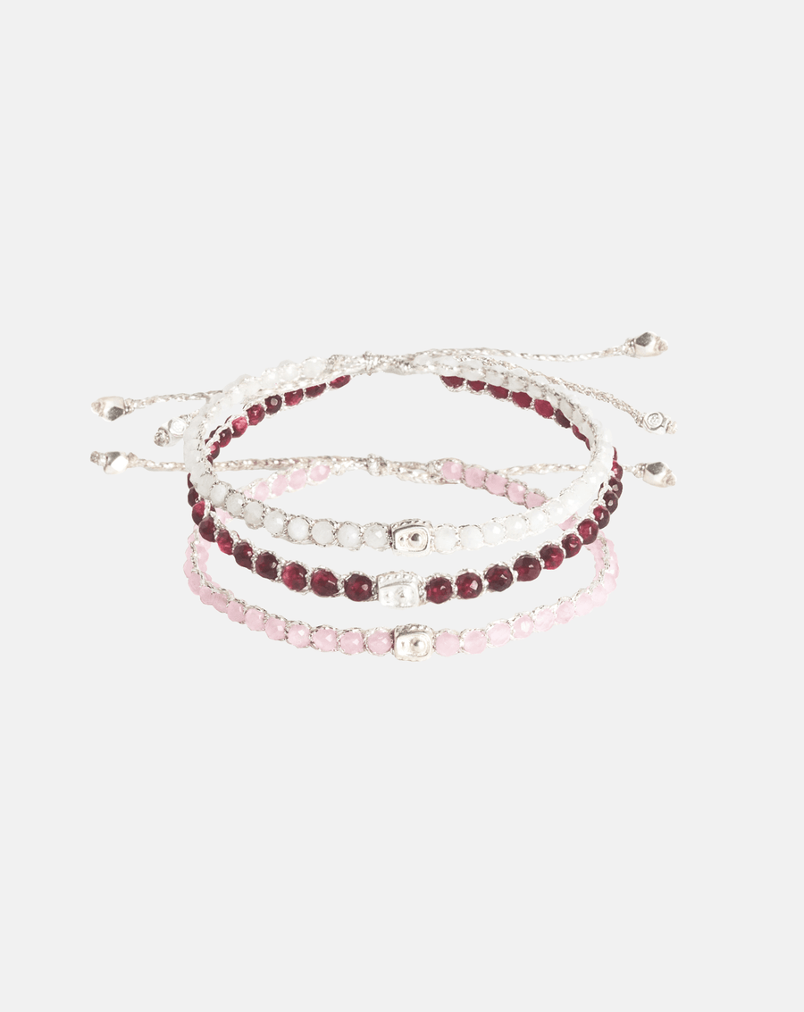 Valentine Stack Bracelets | Silver