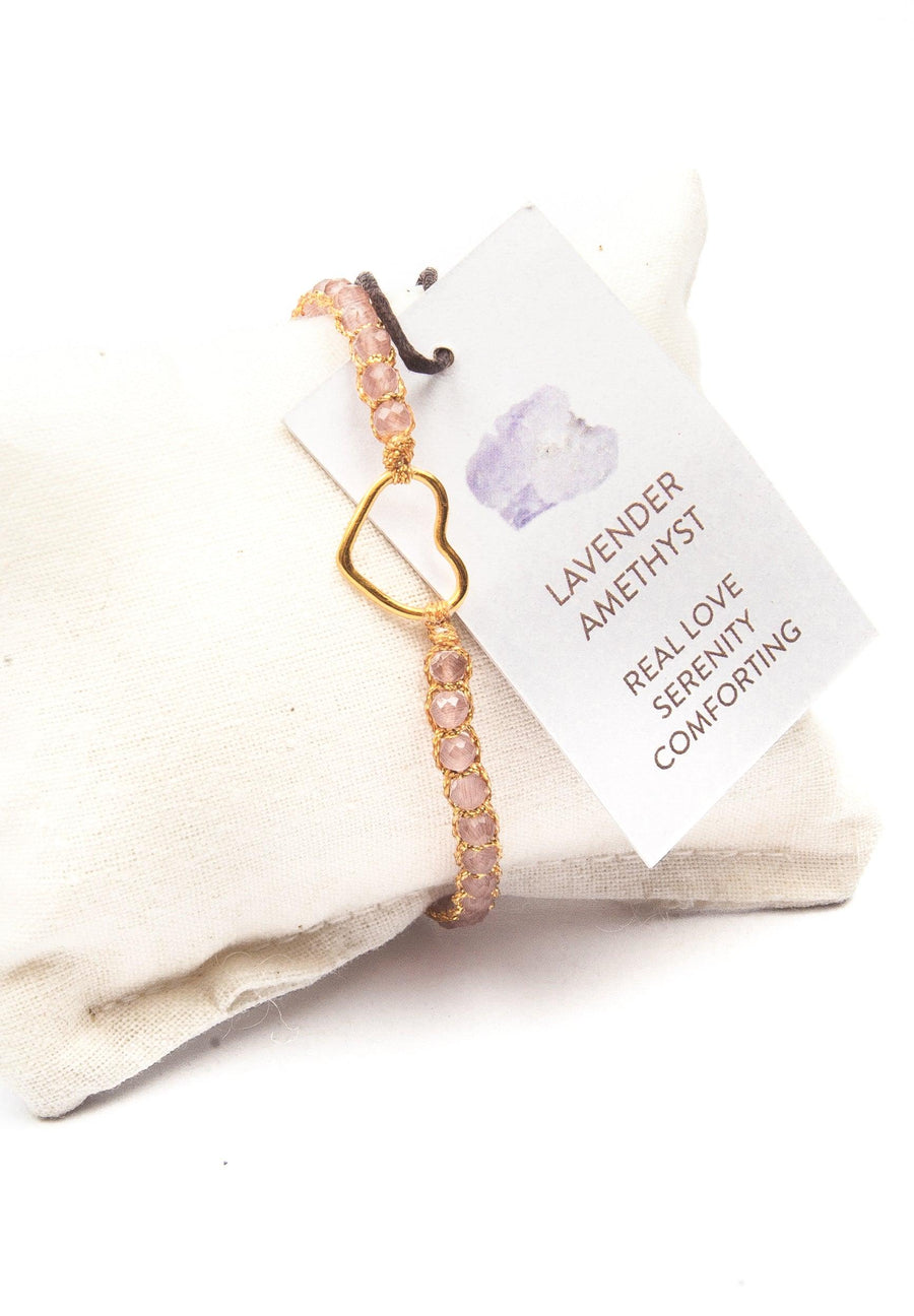 Lavender Amethyst from Brazil Bracelet | Heart