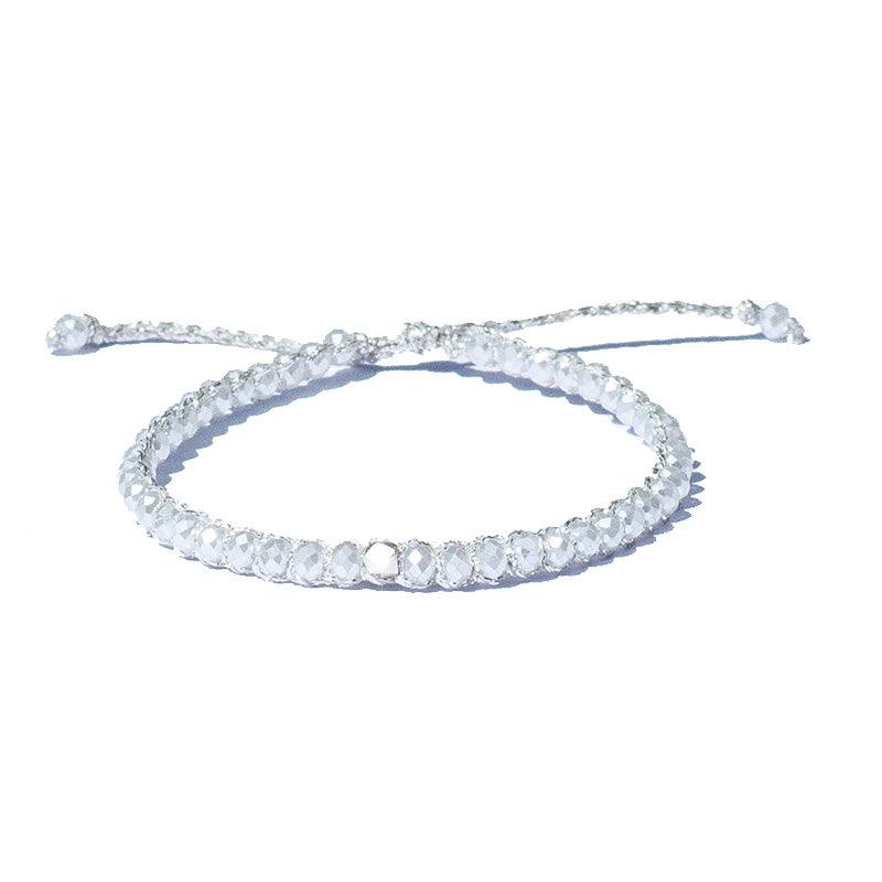 Crystal Pearl Rainbow Bracelet | Silver