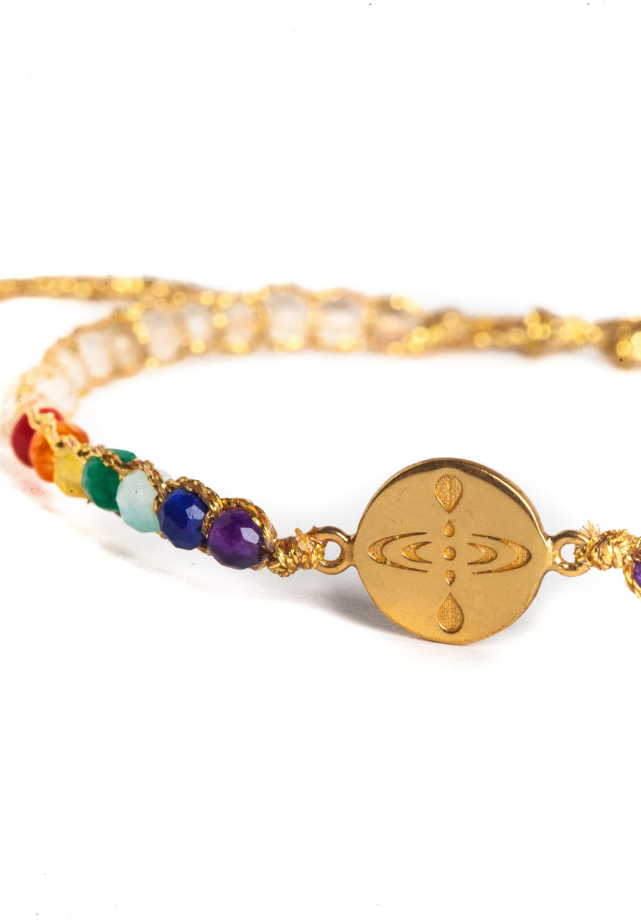 Mindfulness 7 Chakras Lemon Quartz Bracelet | Gold - Samapura Jewelry