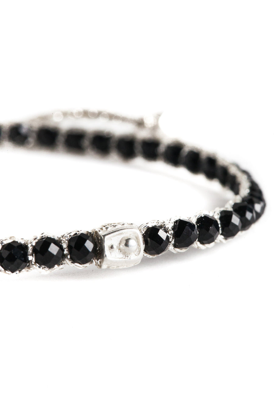 Black Spinel Bracelet | Silver - Samapura Jewelry
