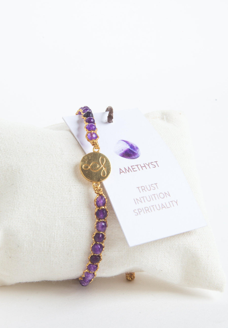Lotus Amethyst Bracelet | Gold