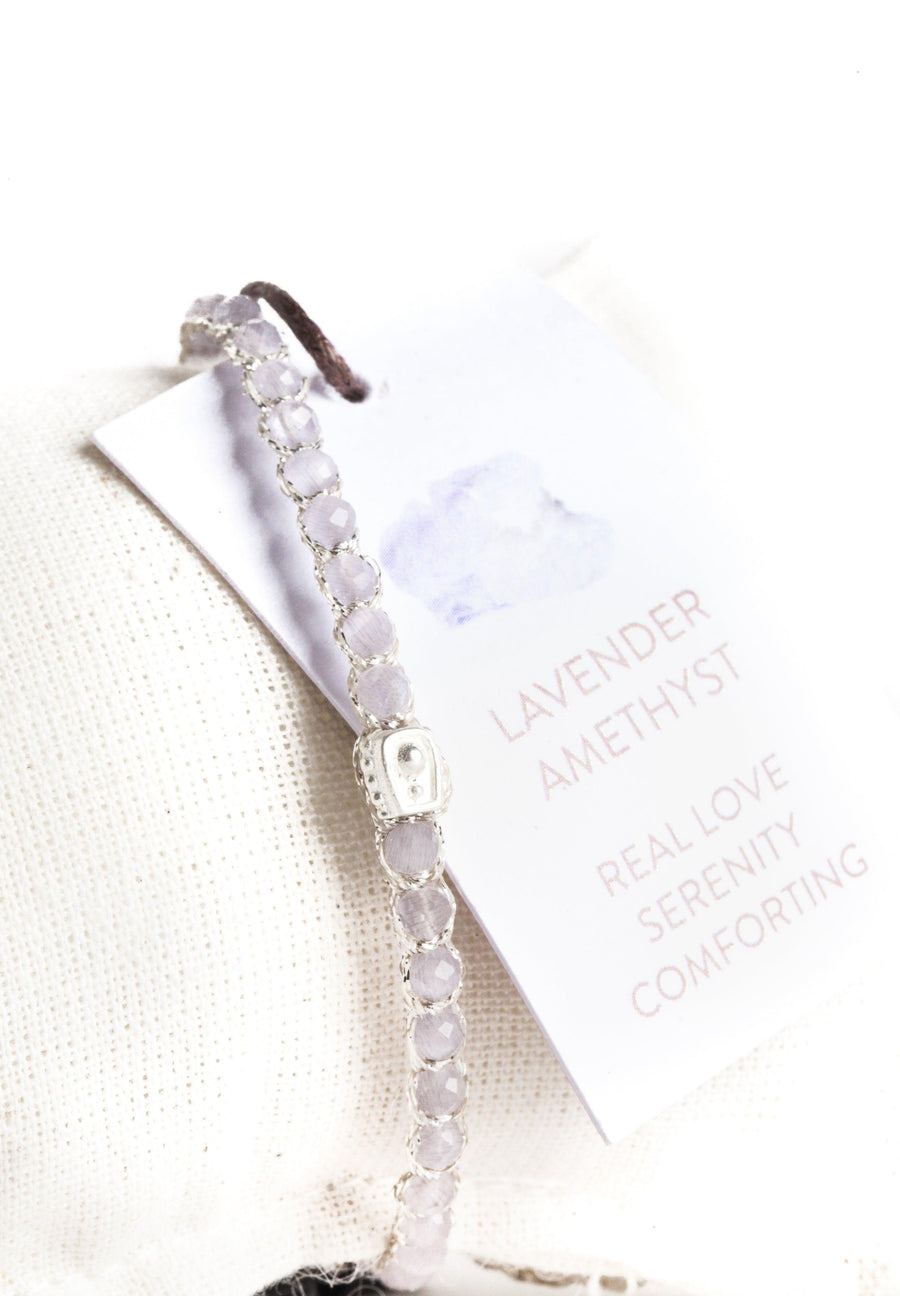 Lavender Amethyst Bracelet from Zambia | Silver - Samapura Jewelry