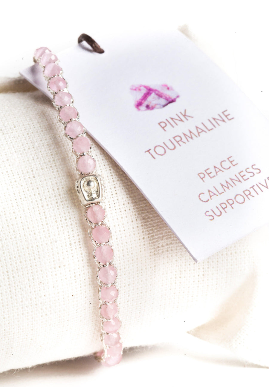 Pink Tourmaline Bracelet from Mozambique | Silver