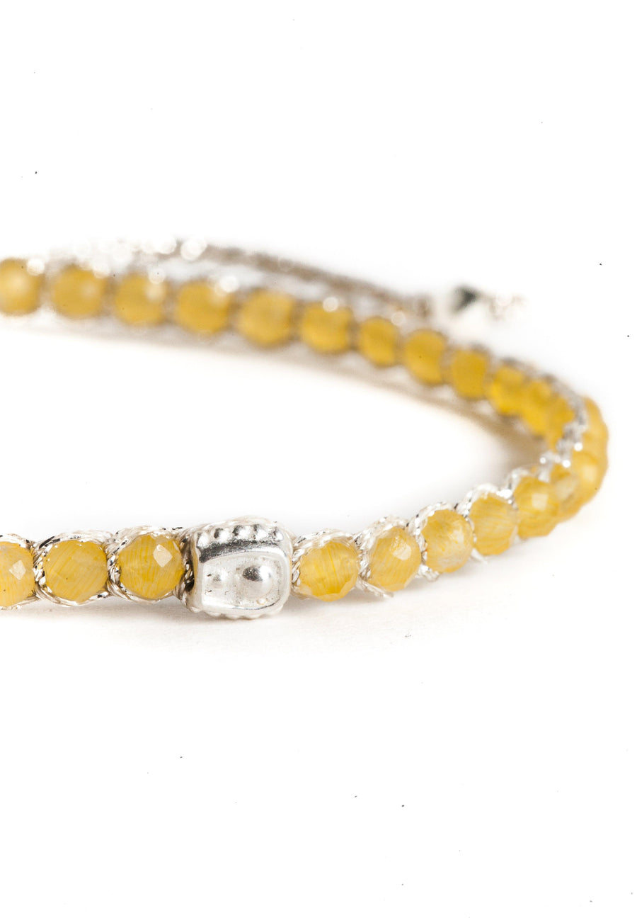 Yellow Calcite Bracelet | Silver - Samapura Jewelry