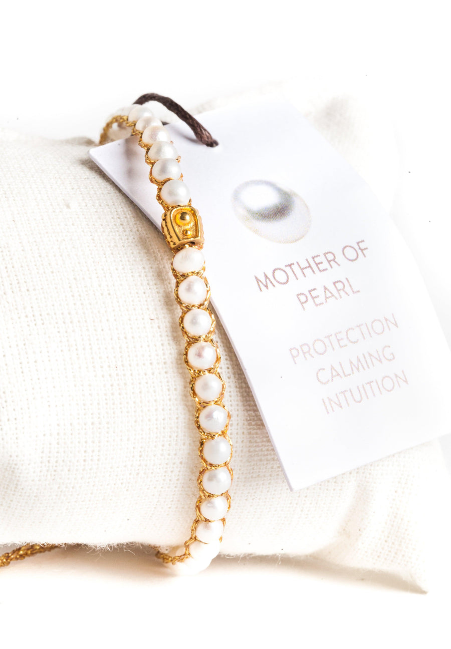 Fresh Water Pearl Round Bracelet | Gold - Samapura Jewelry