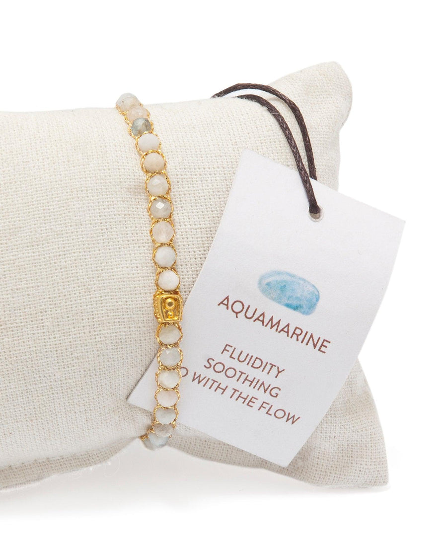 Aquamarine Pakistan Bracelet | Gold