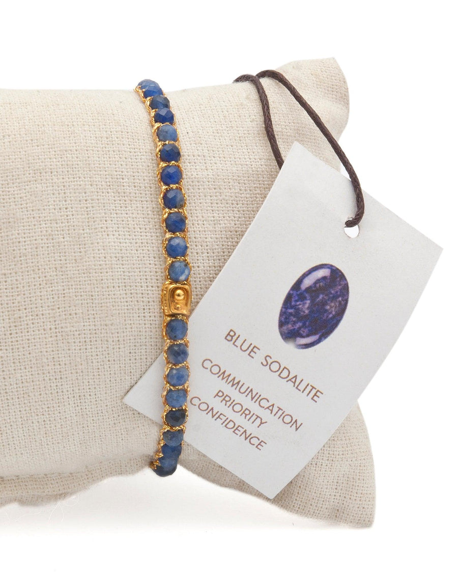 Blue Sodalite Bracelet | Gold - Samapura Jewelry