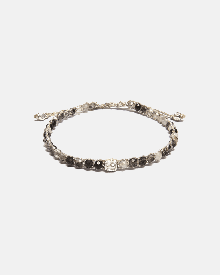 Black Rutilated Quartz Bracelet | Silver - Samapura Jewelry