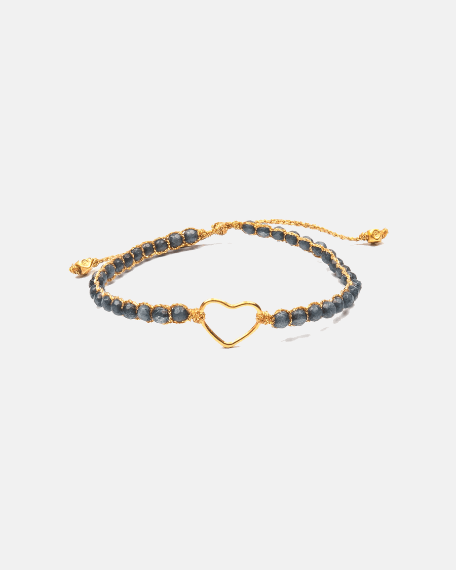 Blue Aventurine Heart Bracelet | Gold - Samapura Jewelry