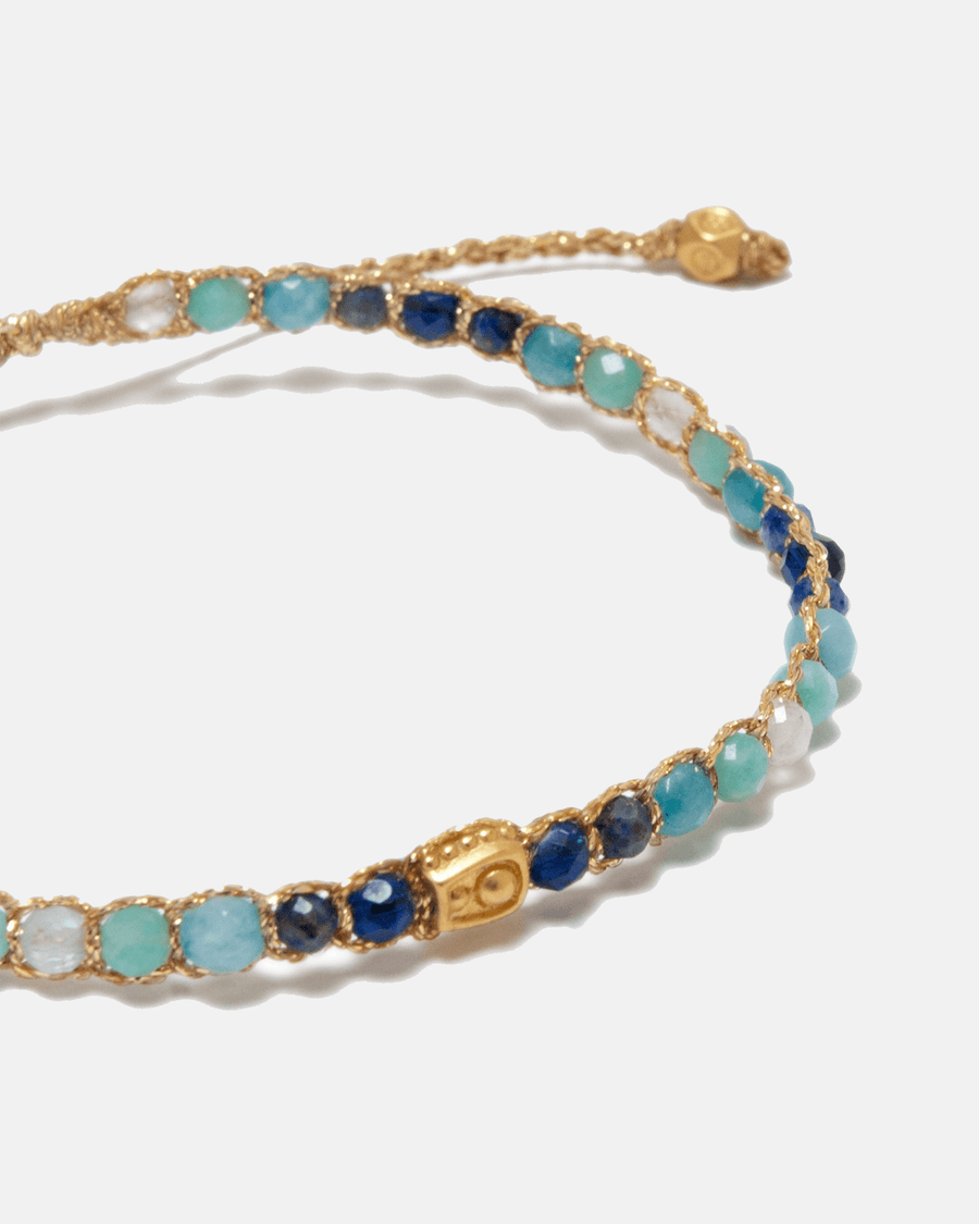 Ombre Blue River Bracelet | Gold - Samapura Jewelry