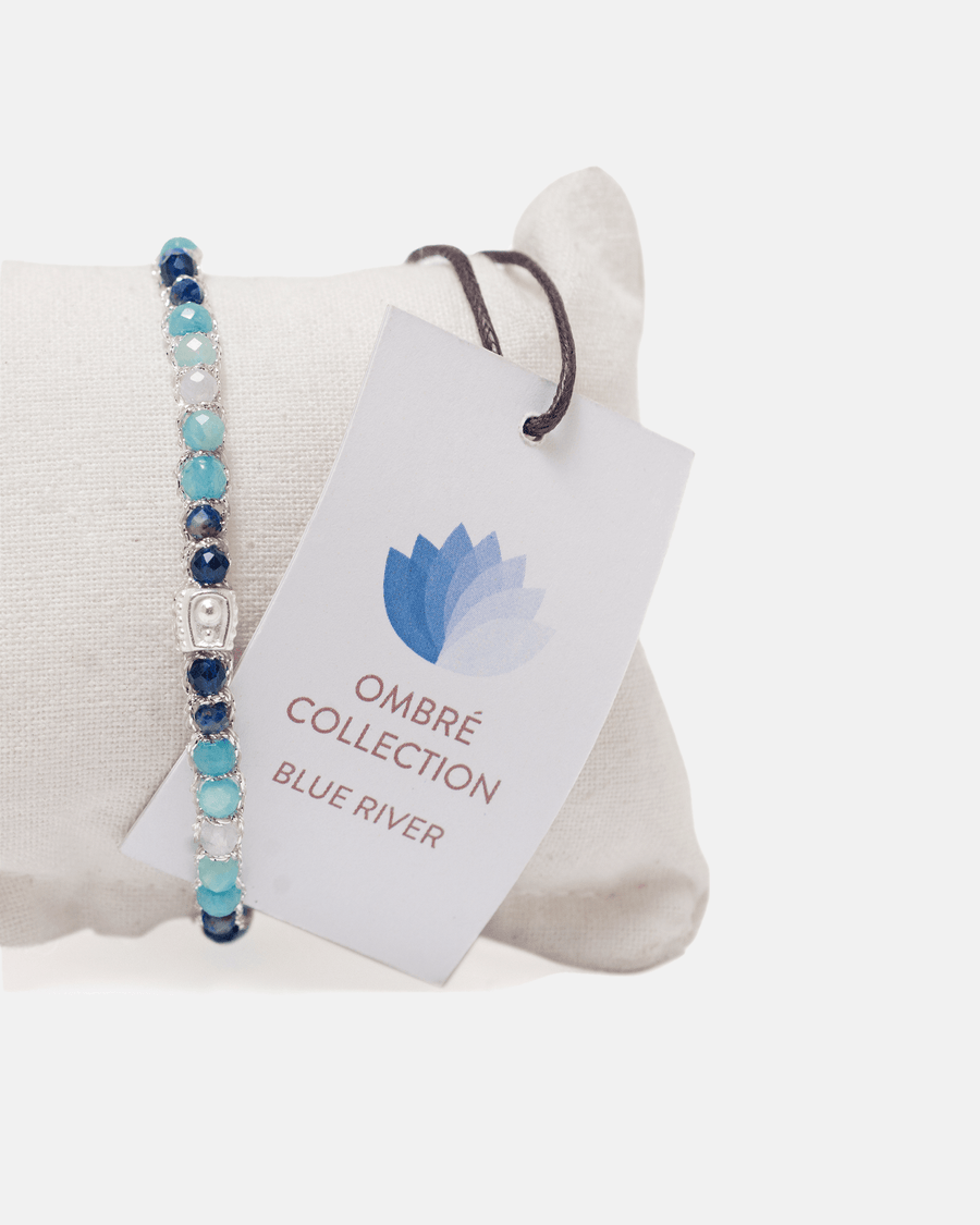 Ombre Blue River Bracelet | Silver - Samapura Jewelry
