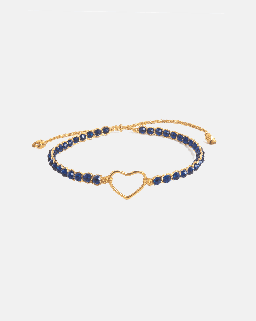 Blue Spinel Heart Bracelet | Gold - Samapura Jewelry