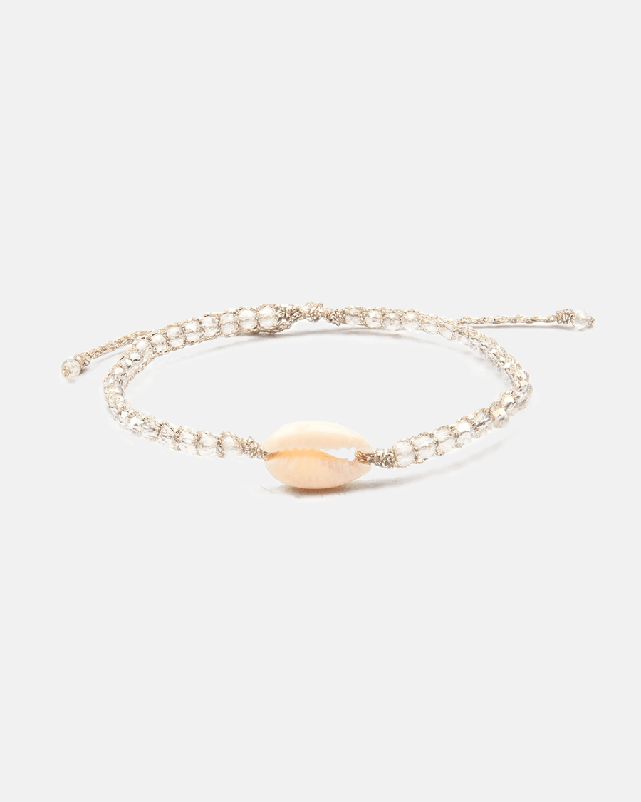 Crystal Clear Rainbow Shell  Bracelet | Silver