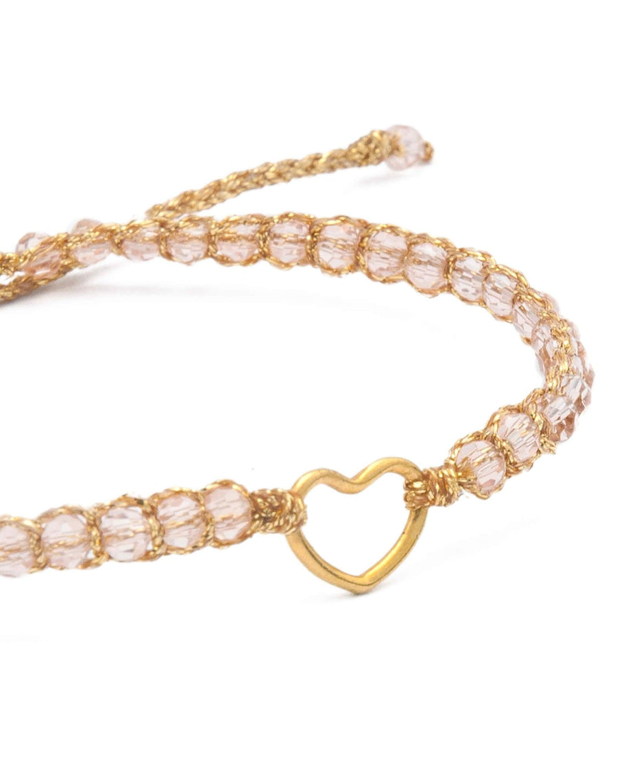 Crystal Rose Kids Heart Bracelet | Gold