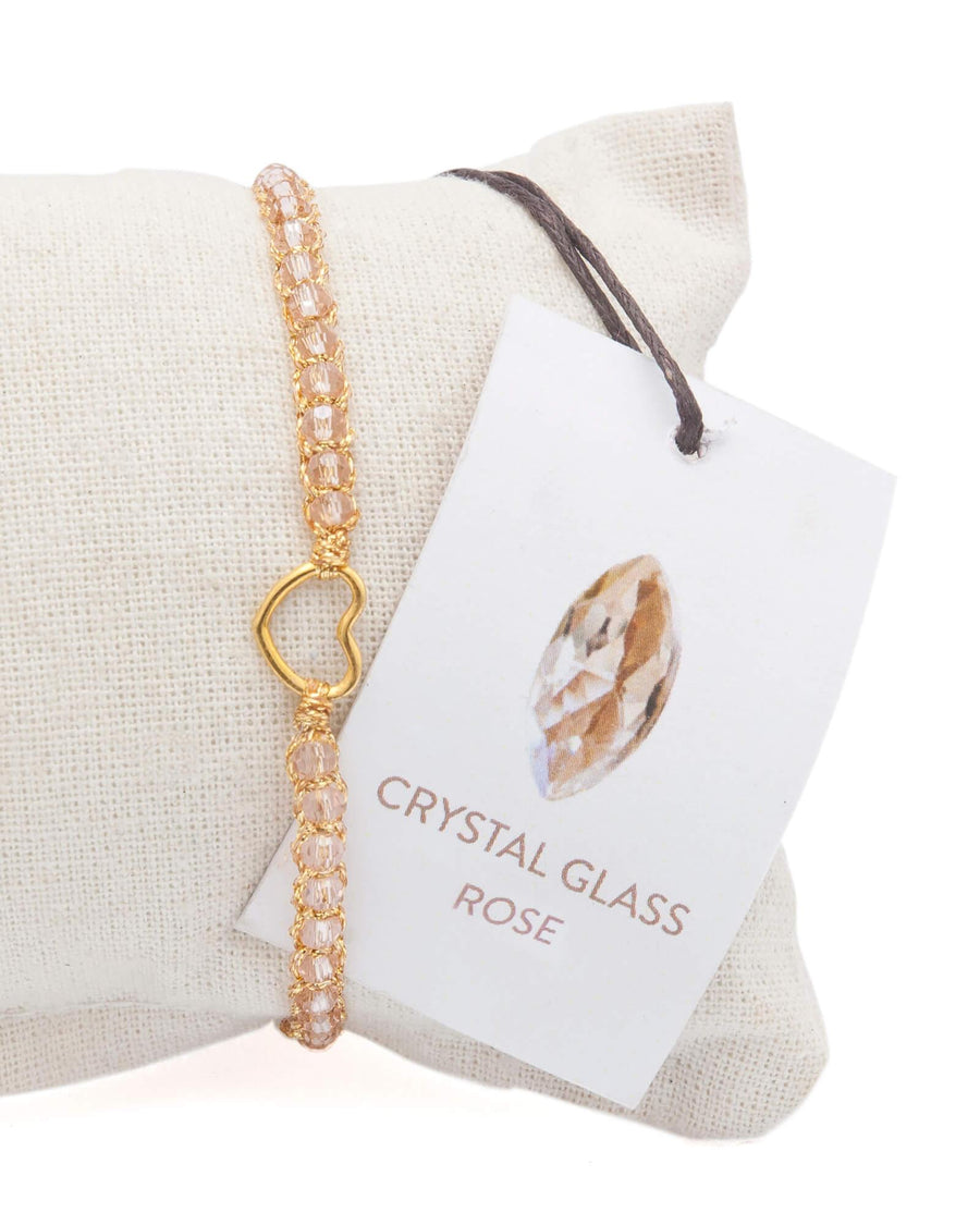 Crystal Rose Kids Heart Bracelet | Gold - Samapura Jewelry