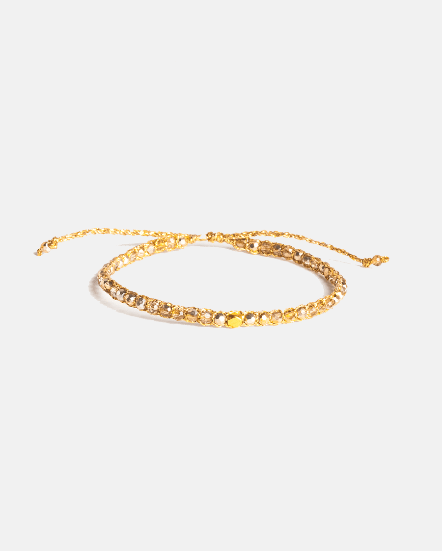Crystal Metallic Nugget Bracelet | Gold - Samapura Jewelry