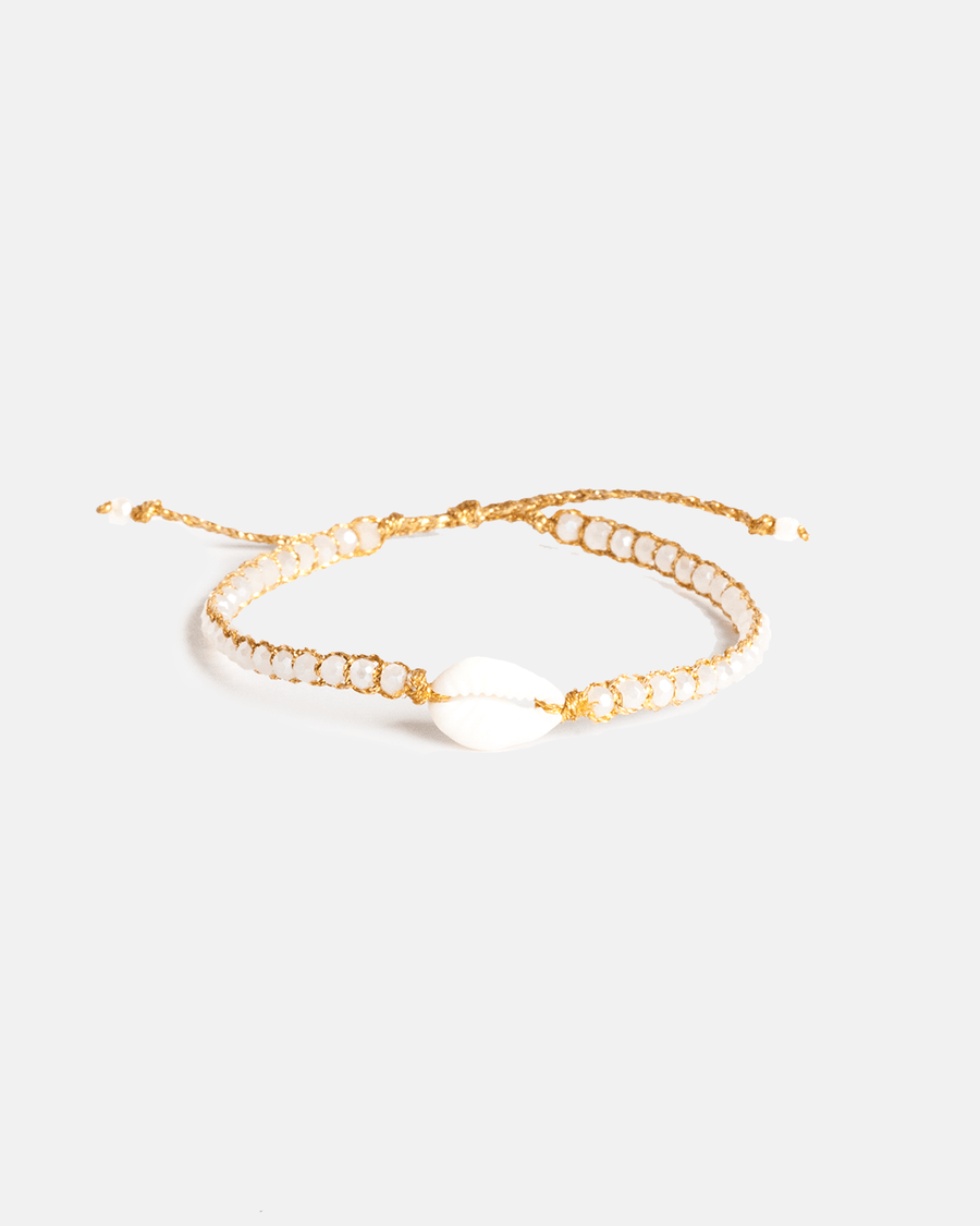 Crystal Rainbow Shell Bracelet | Gold - Samapura Jewelry