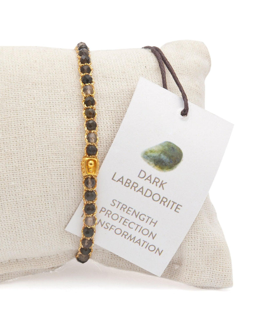 Dark Labradorite Bracelet | Gold
