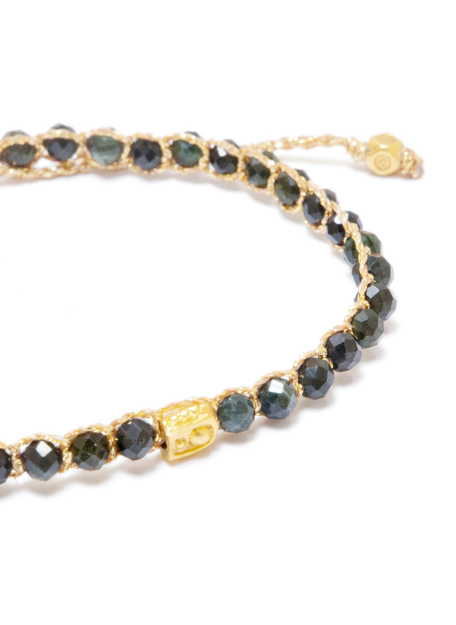 Dark Green Aventurine Bracelet | Gold - Samapura Jewelry