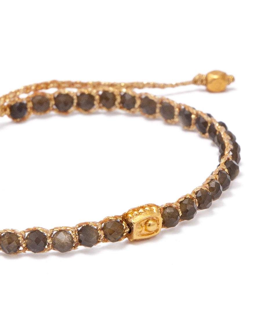 Sheen Obsidian Bracelet | Gold - Samapura Jewelry