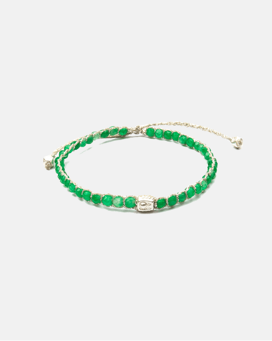 Green Jade Bracelet | Silver - Samapura Jewelry