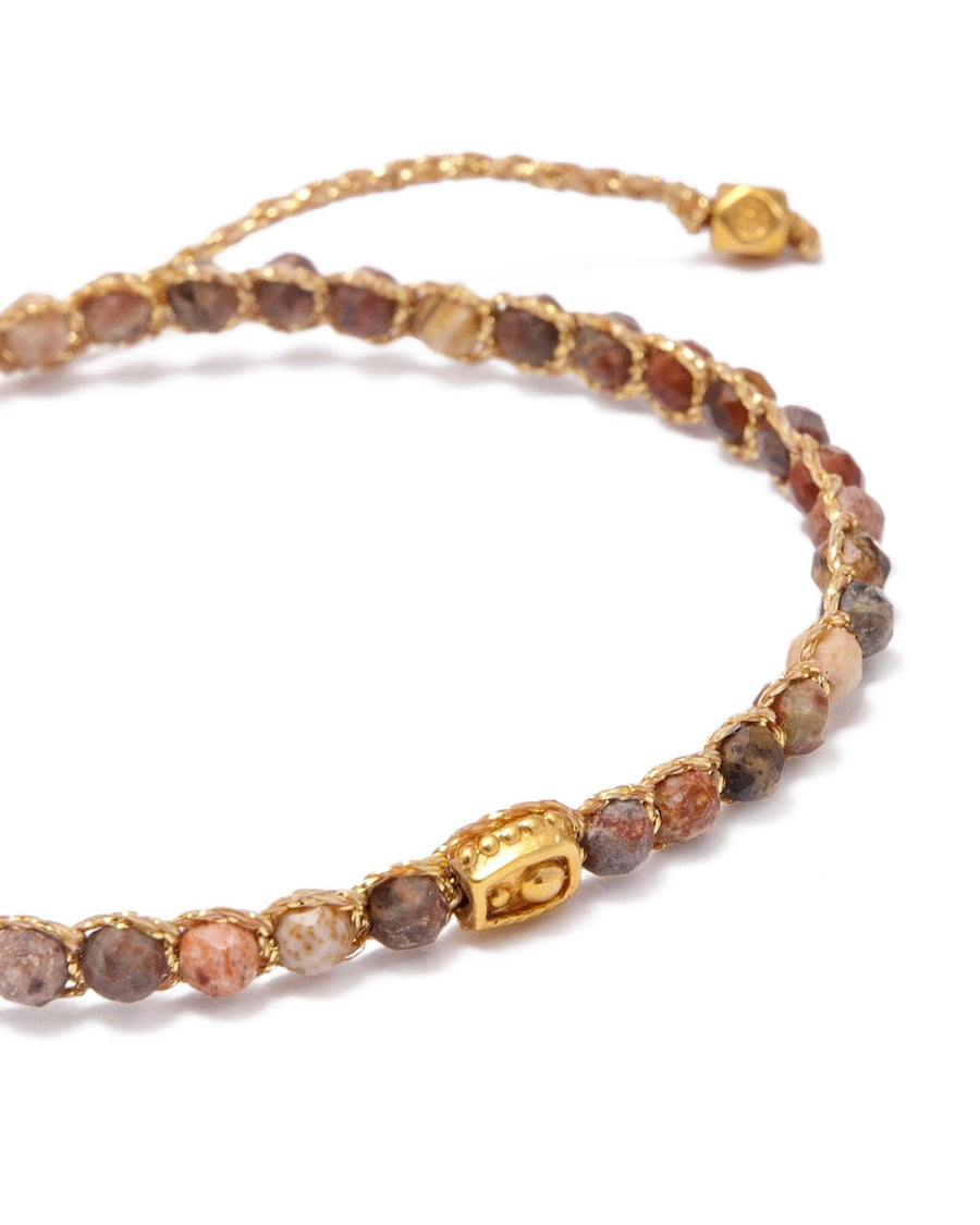 Brown Jasper Bracelet | Gold - Samapura Jewelry