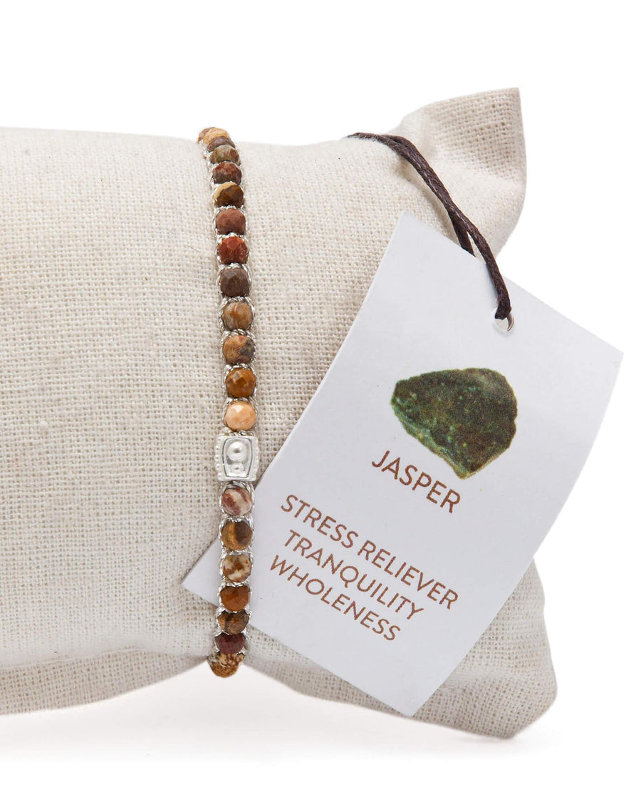 Brown Jasper Bracelet | Silver - Samapura Jewelry