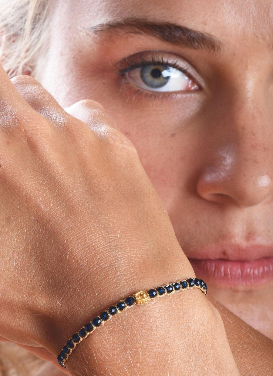 Blue Spinel Bracelet | Gold - Samapura Jewelry