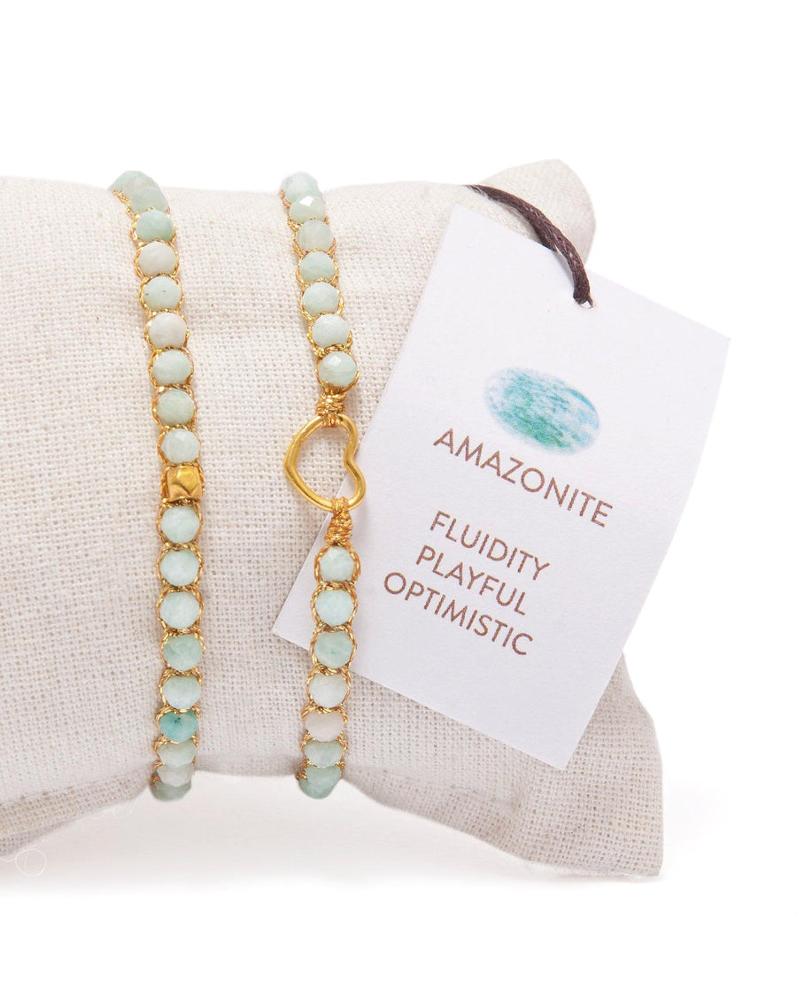 Amazonite Nugget Kids Bracelet | GOLD - Samapura Jewelry