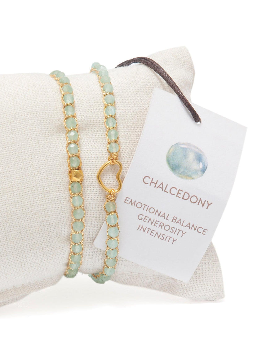 Chalcedony Nugget Kids Bracelet | Gold