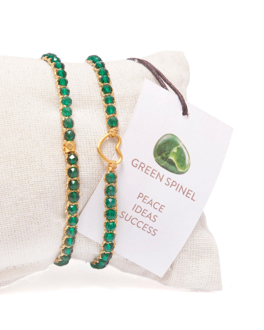 Green Spinel Nugget Kids Bracelet | Gold - Samapura Jewelry