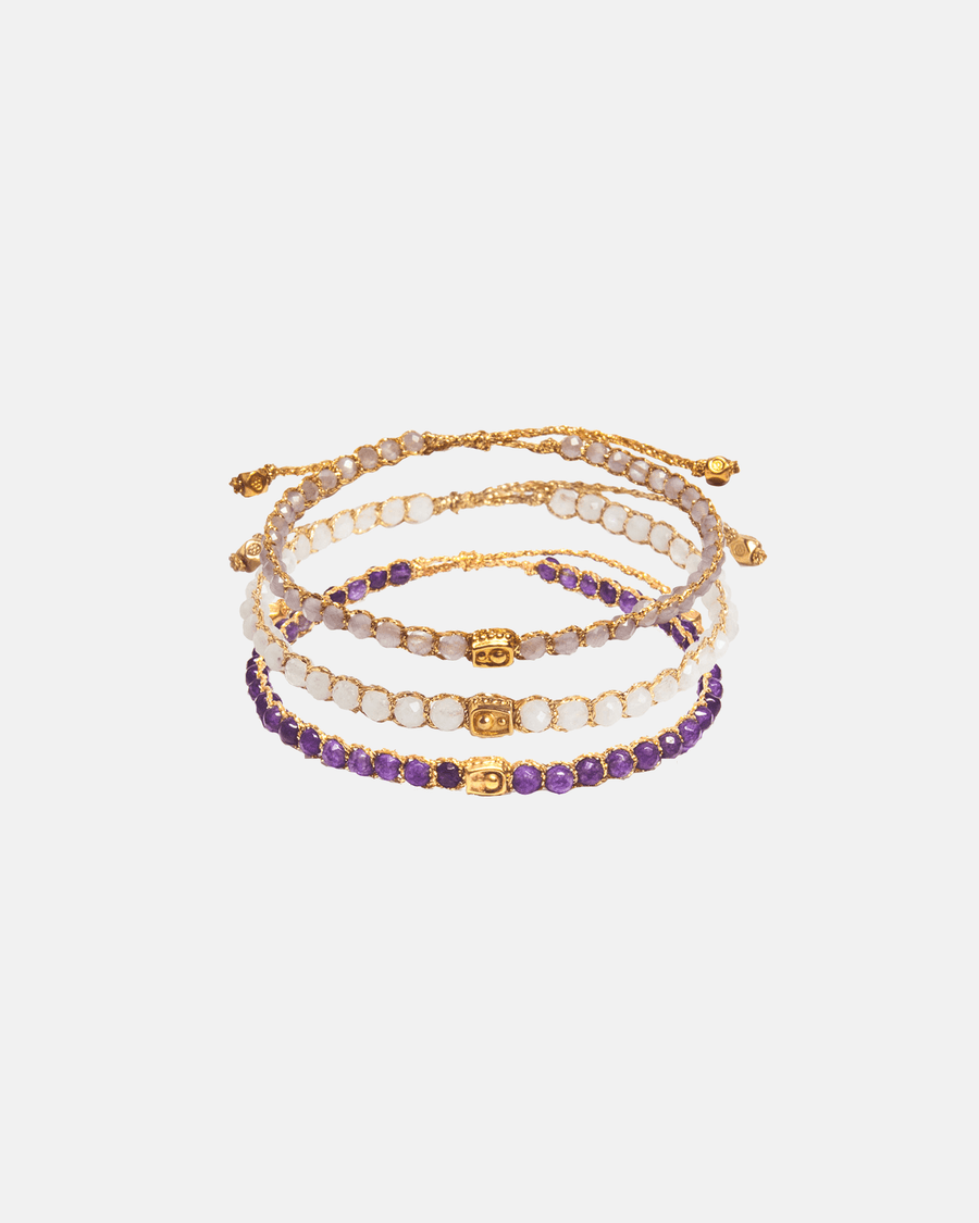 Crown Chakra Stack Bracelets | Gold