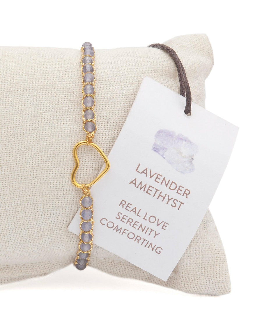 Lavender Amethyst Heart from Zambia | Gold - Samapura Jewelry