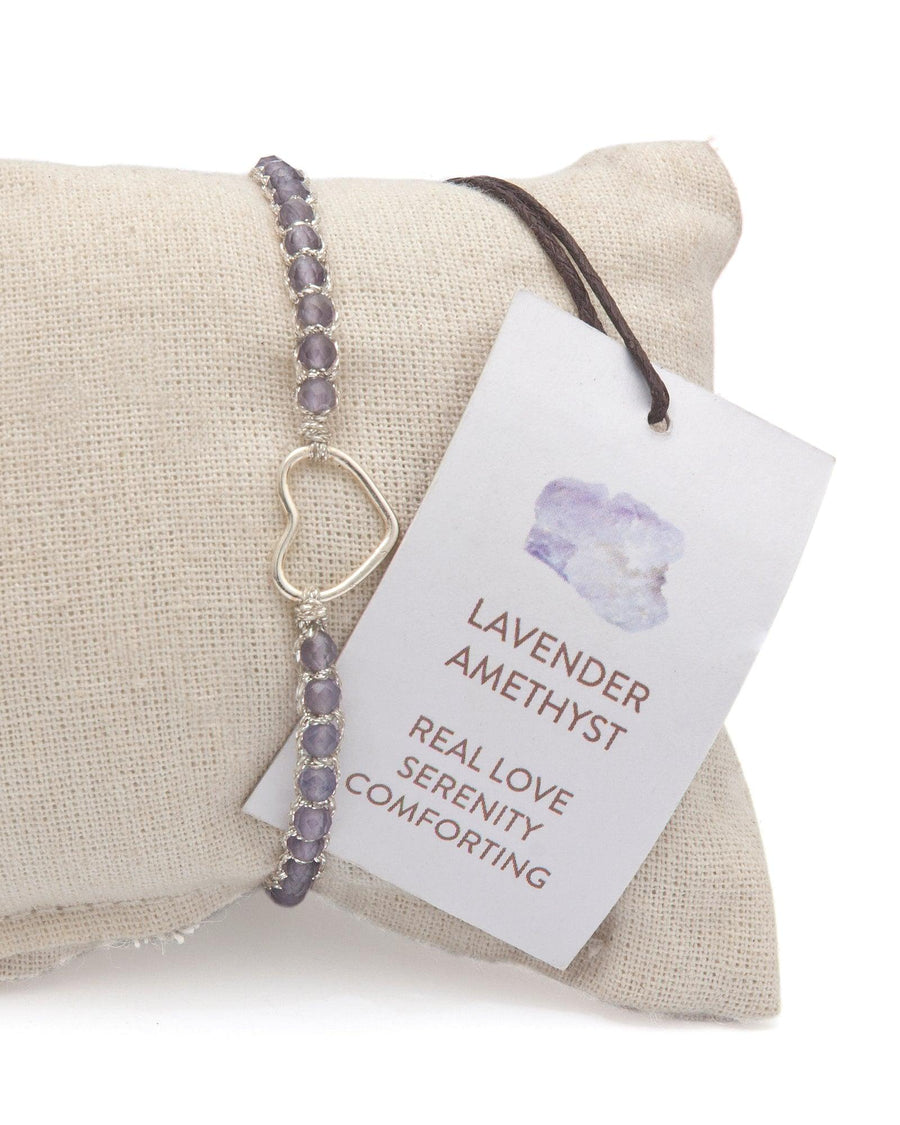 Lavender Amethyst Heart from Zambia | Silver - Samapura Jewelry