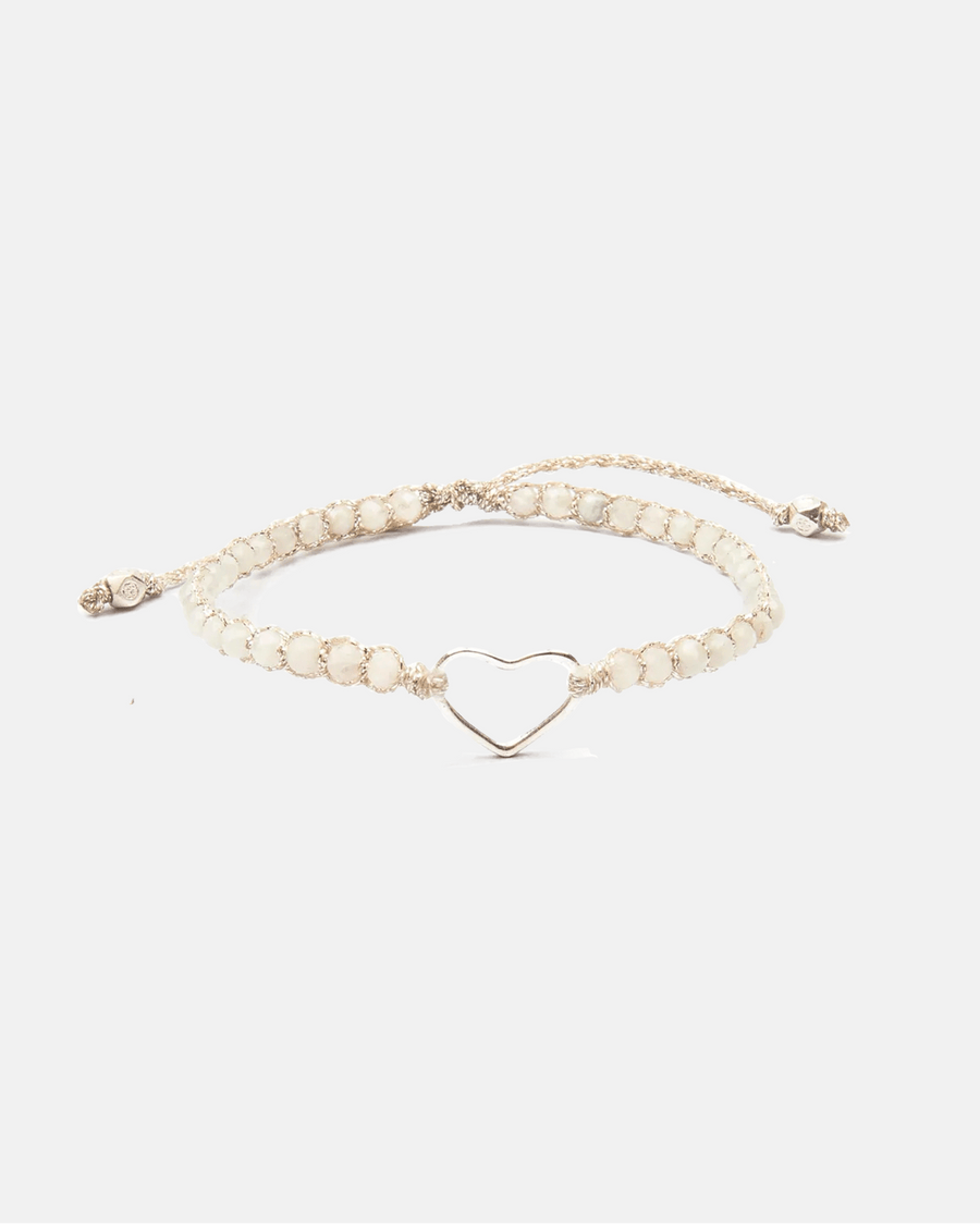 Moonstone Heart Bracelet | Silver