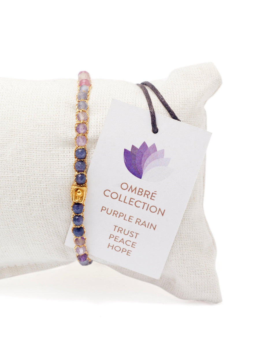 Ombre Bali Purple Rain Bracelet | Gold