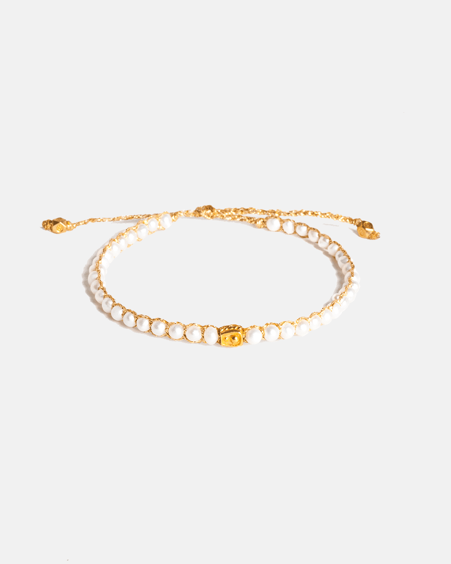 Fresh Water Pearl Round Bracelet | Gold - Samapura Jewelry