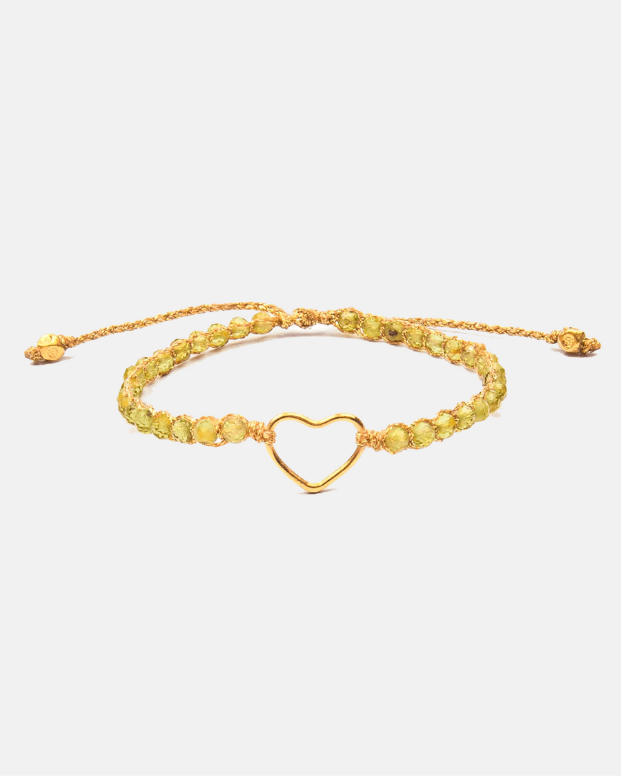 Peridot Heart Bracelet | Gold