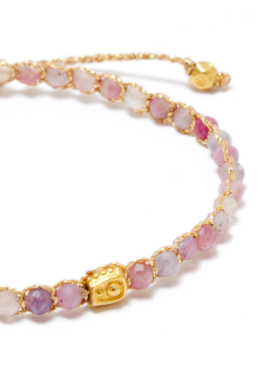 Pink Tourmaline from Sri Lanka Bracelet | Gold - Samapura Jewelry