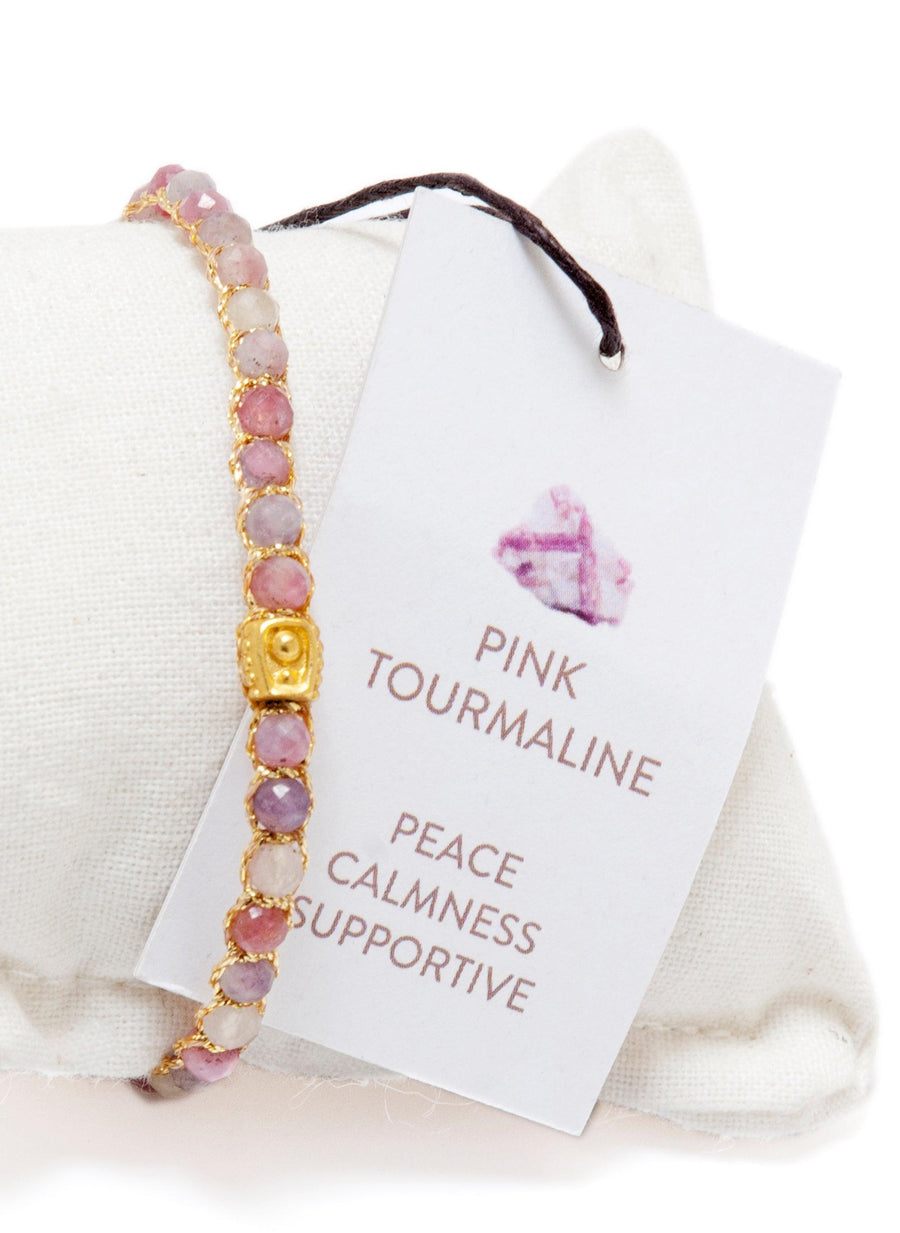 Pink Tourmaline from Sri Lanka Bracelet | Gold - Samapura Jewelry