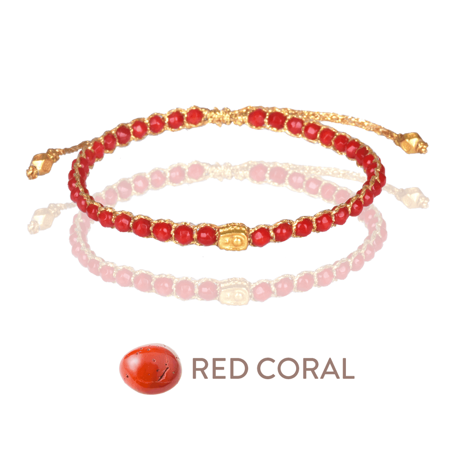 Red Coral Bracelets | Gold