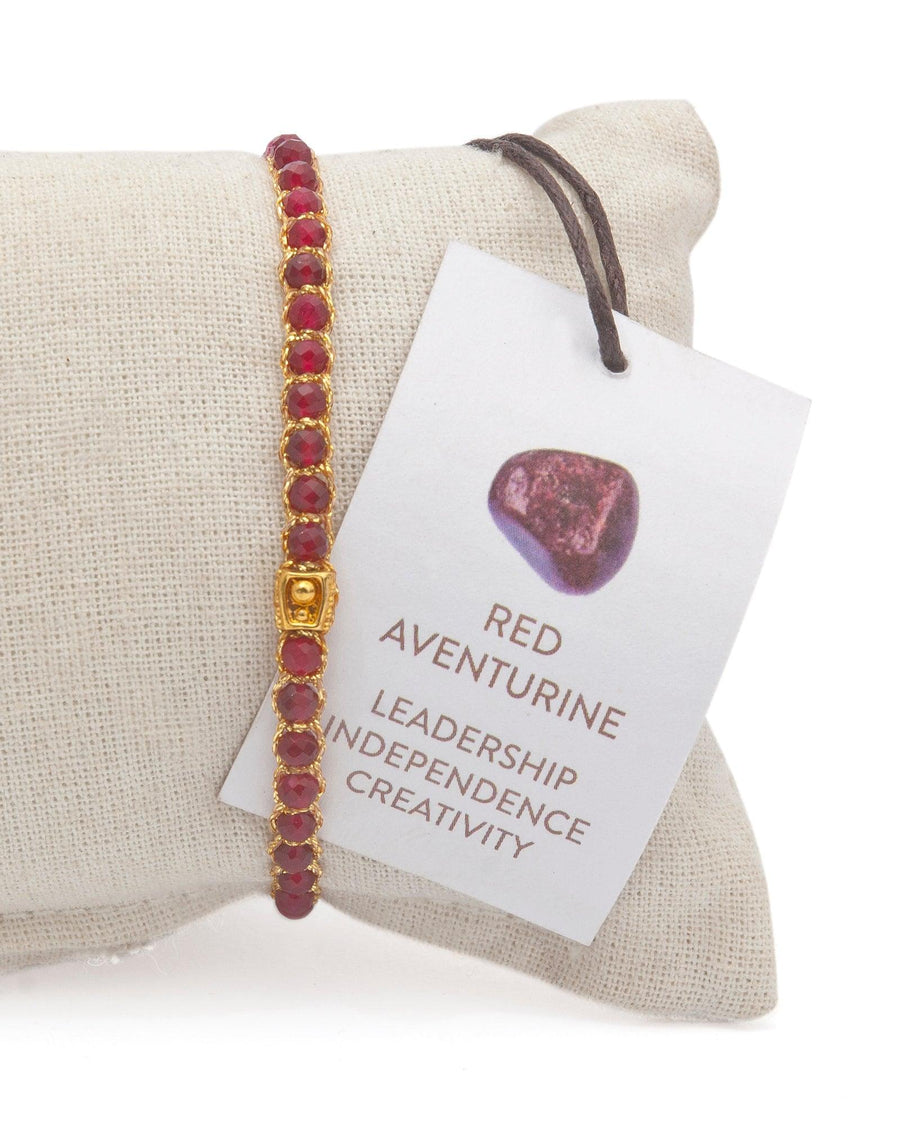 Red Aventurine Bracelet | Gold - Samapura Jewelry