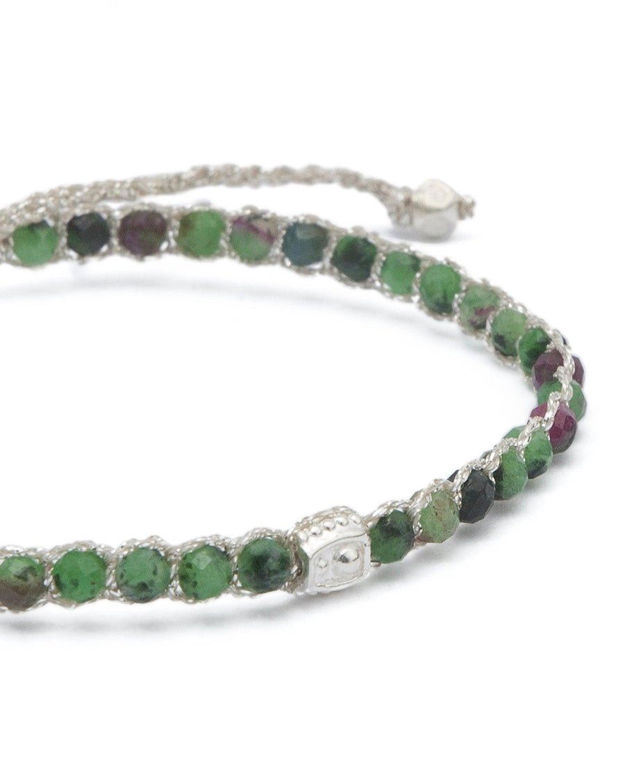 Ruby Zoisite Bracelet | Silver - Samapura Jewelry