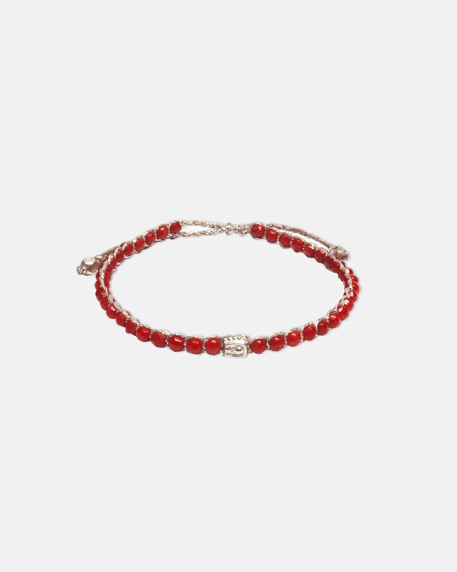Red Coral Bracelet | Silver