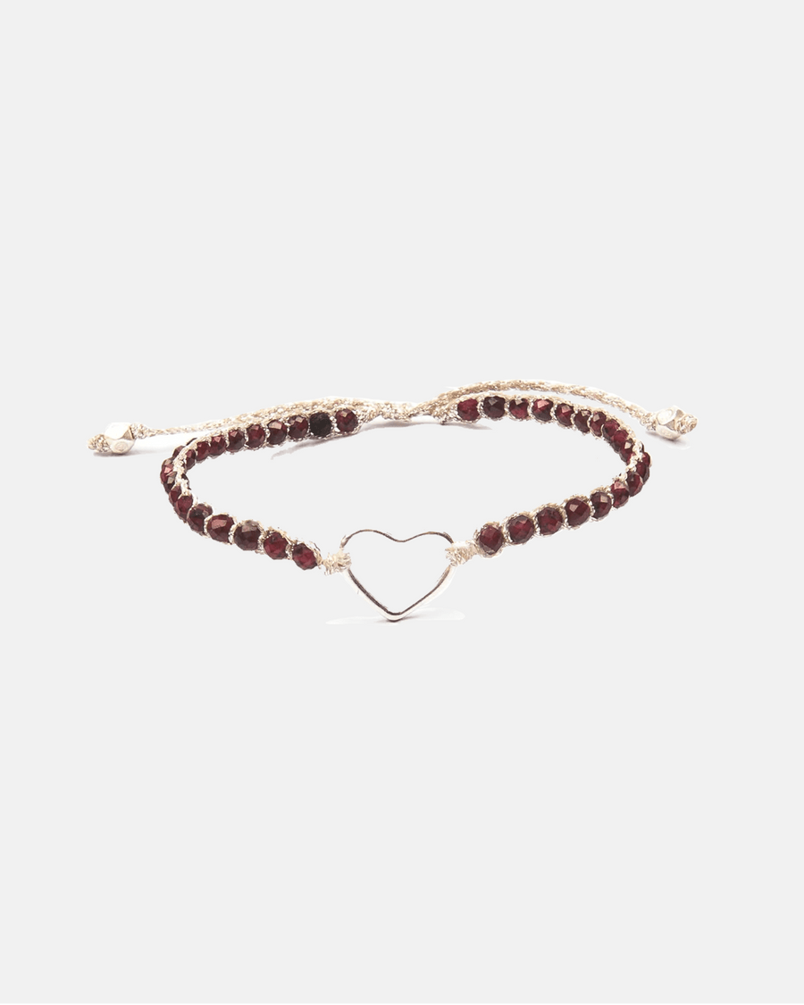Ruby Heart Bracelet | Silver - Samapura Jewelry