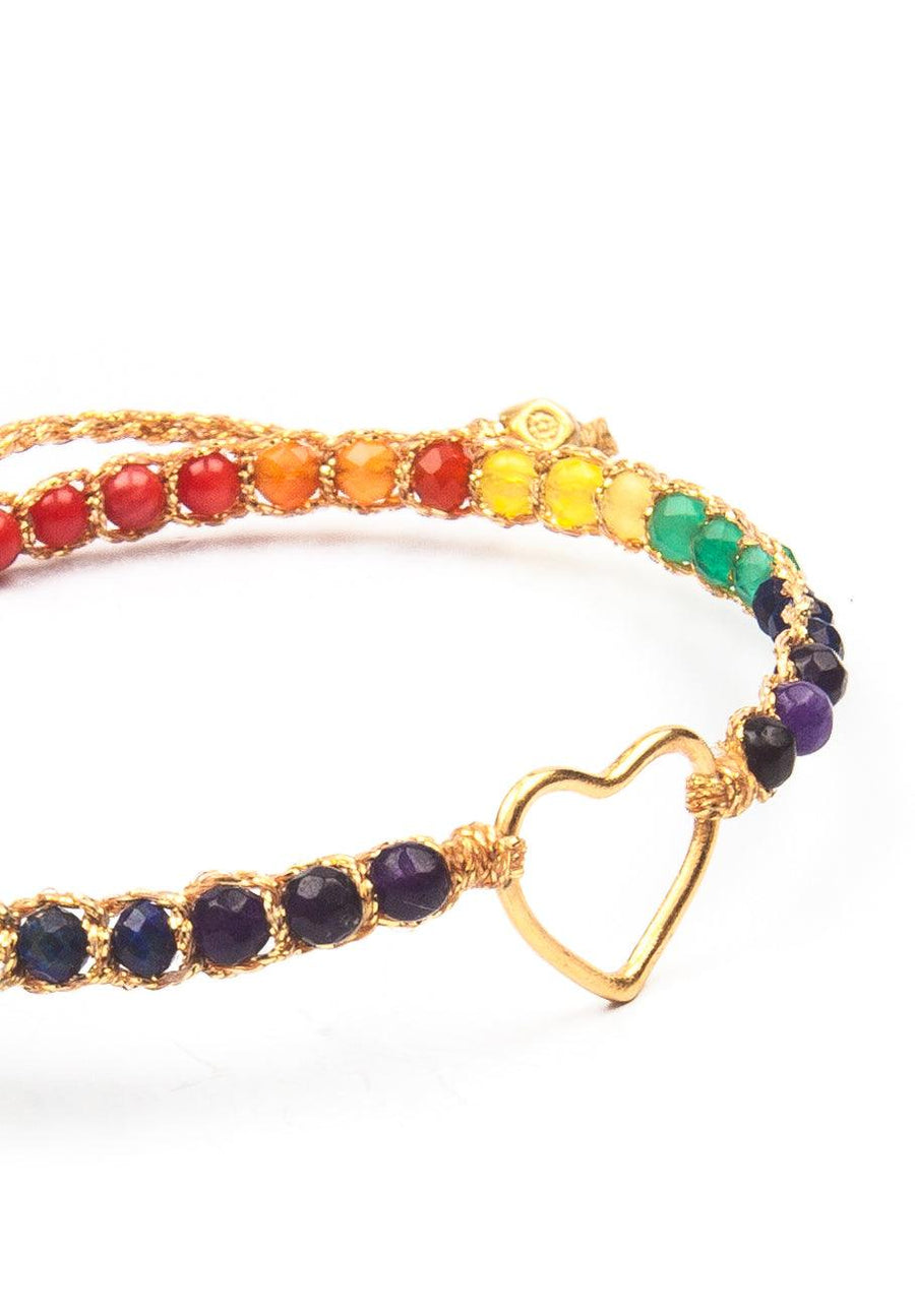 Rainbow Bold Bracelet | Heart