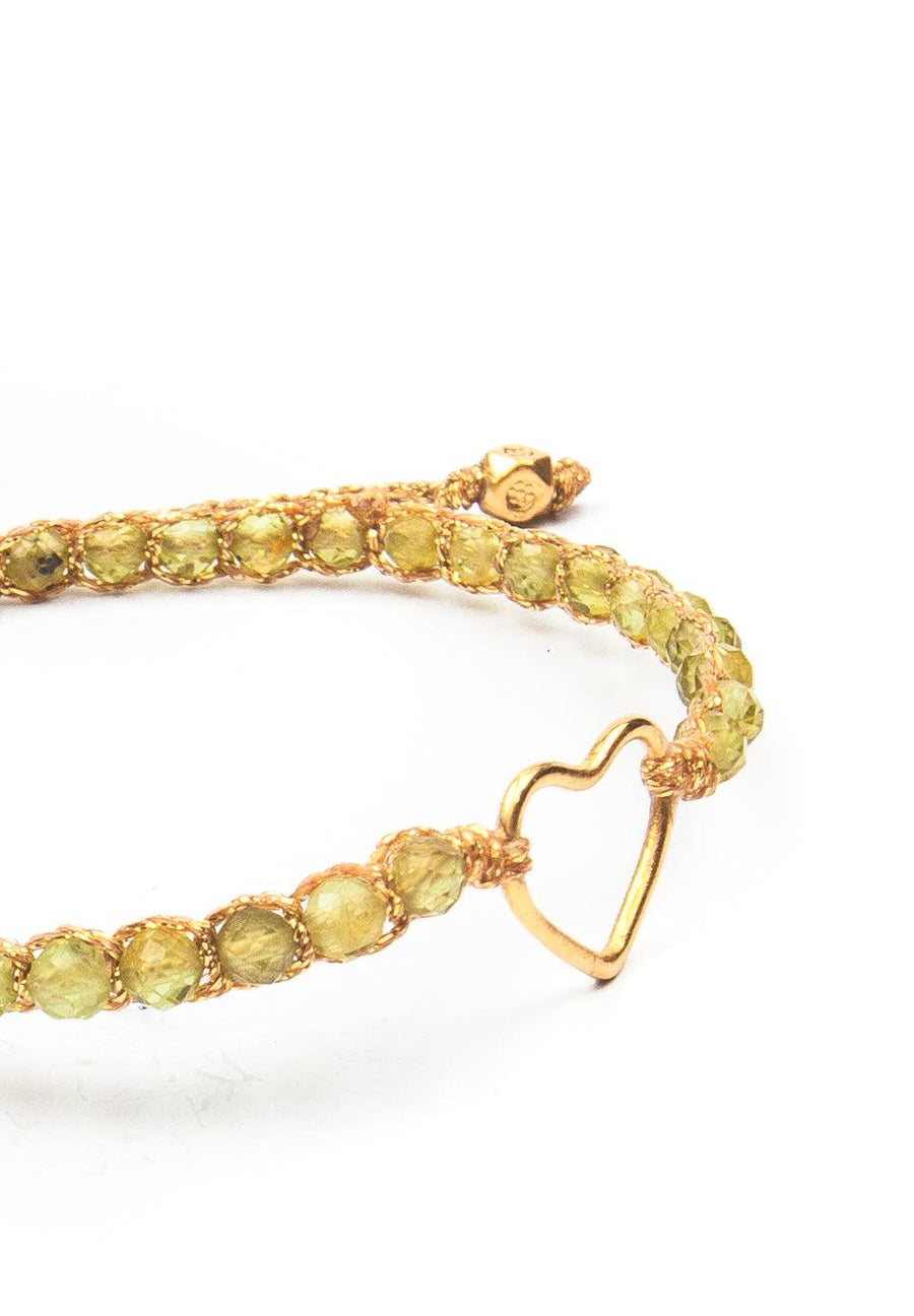 Peridot Heart Bracelet | Gold