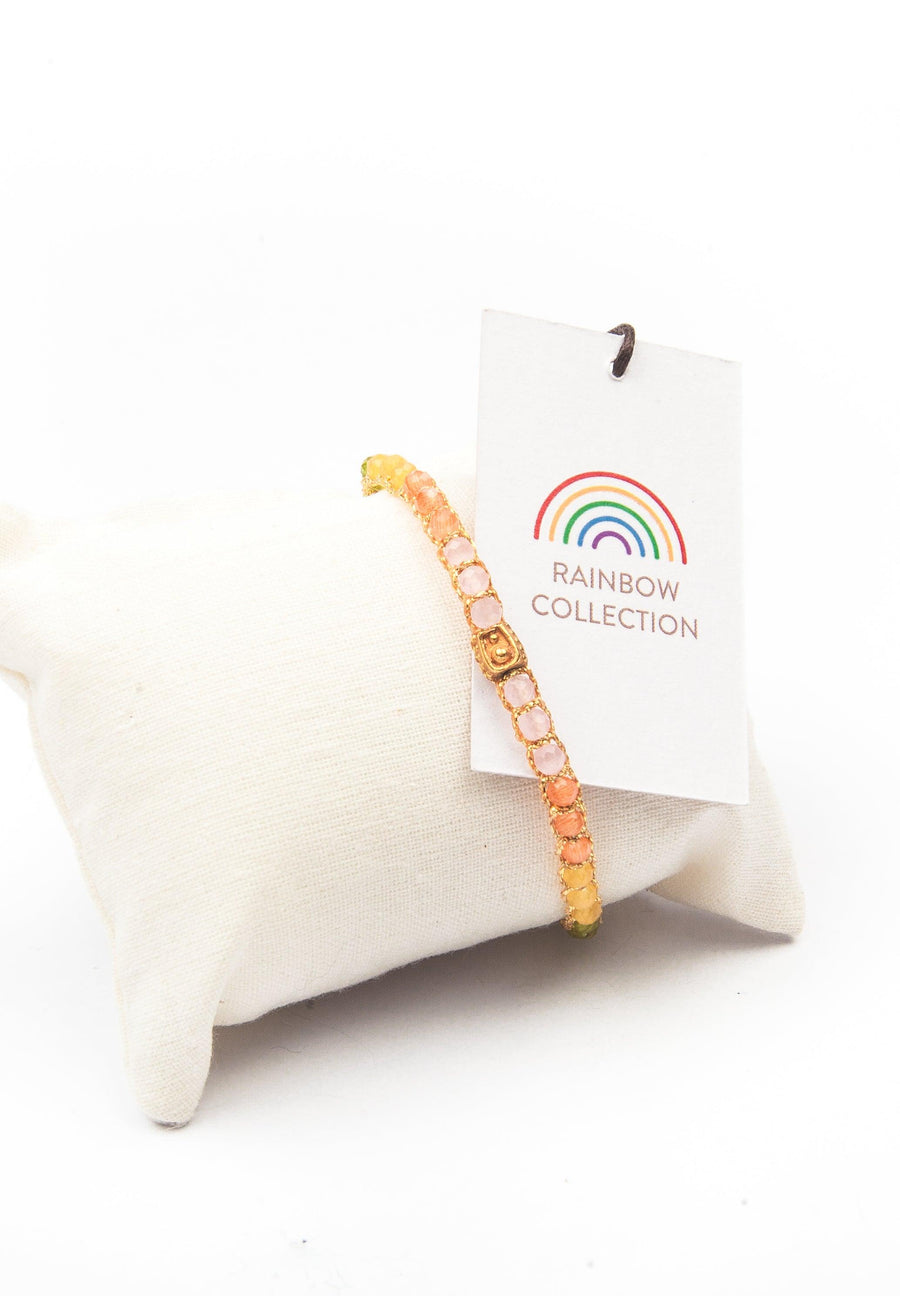 Rainbow Pastel Bracelet | Gold - Samapura Jewelry