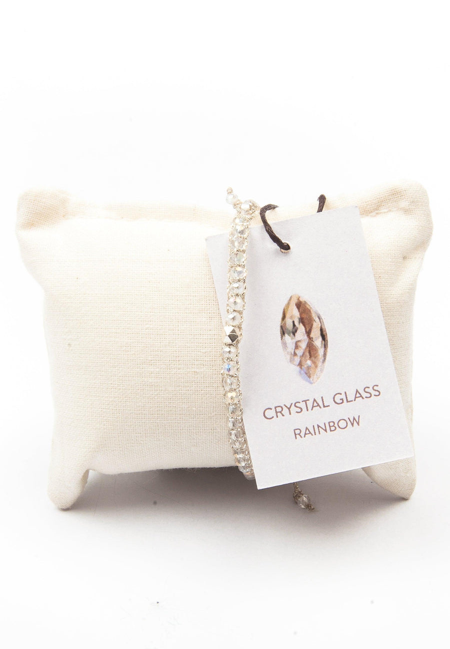 Crystal Clear Rainbow Nugget Bracelet | Silver - Samapura Jewelry